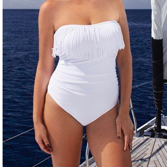 white fringe swimsuit